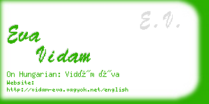 eva vidam business card